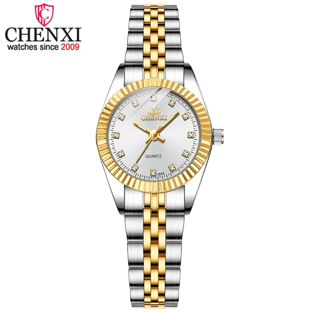 CHENXI Women Quartz Watch Golden &amp; Silver Classic Female Elegant Clock Watches Luxury Gift Ladies Waterproof Wristwatch