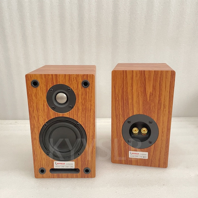 KYYSLB 3 Inch Two-way Speaker Home Audio Music Sound Amplifier Bookshelf Speaker Wooden Fever Passive Computer LoudSpeaker