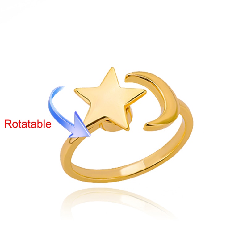 Rotating Four Clover Adjustable Rings for Women Stainless Steel Wedding Ring Female Fashion Aesthetic Jewelry Christmas Gift