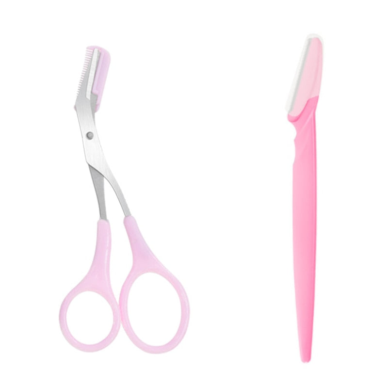 Beauty Tools Products for Women Eyebrow Trimmer Eyebrow Scissors with Comb Stainless Steel Eyebrow Razor Eyelash Hair Scissors