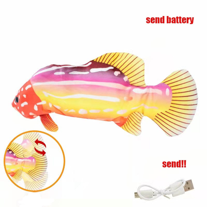 Cat Toys Electric Fish With USB Charging Built-In Lithium Battery Simulation Realistic Pet Molar Interactive Toys Pet Supplies