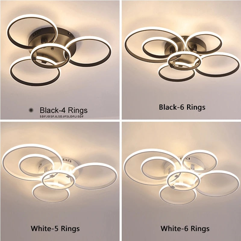 Modern Led Chandelier For Living room Bedroom Kitchen Art Decoration Home Ceiling Chandelier Lighting Fixture Black&amp;White Lamp