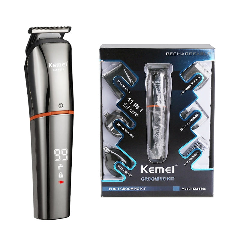 KEMEI Electric Hair Clipper LED Display for Men Professional Hair Trimmer USB Charging Rechargeable Hair Cutting Beard Machine