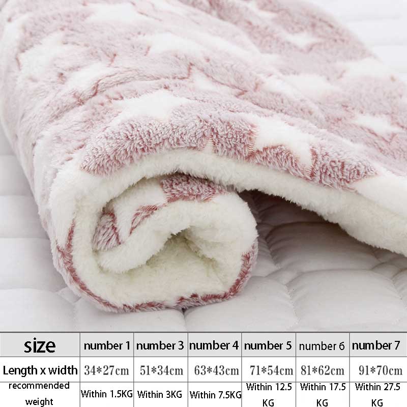 Soft Flannel Thickening Pet Soft Fleece Pad Pet Blanket Mattress Puppy Cat Sofa Mat Home Carpet Warm Sleep Set Dog Bed