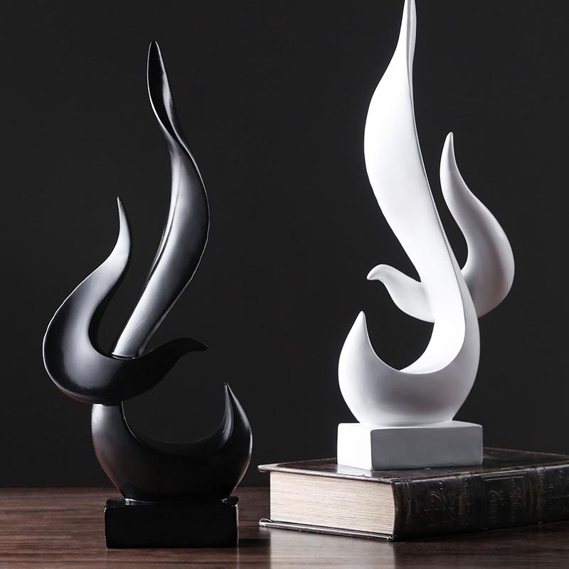 Modern Flame Sculpture Decoration Home Living Room Decoration Handicraft Decoration Porch Office Resin Figurine