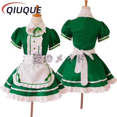 Women Maid Outfit Sweet Gothic Lolita Dresses Anime K-ON! Cosplay Costume Apron Dress Uniforms Plus Size Halloween Costumes