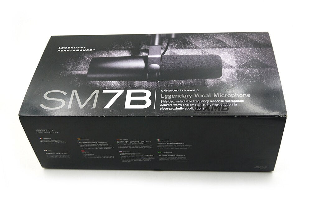Professional SM7B Dynamic Microphone Selectable Frequency Response Cardioid Mic for Studio Recording Performance Live Vocals
