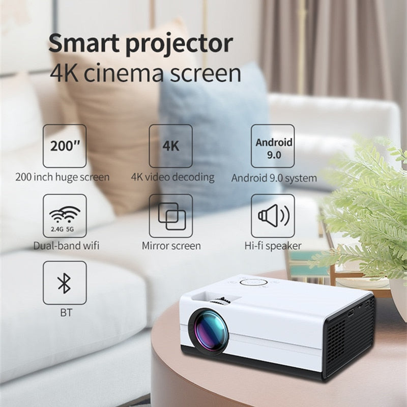 Global Version Ditong  Projector 1080P Mini LED Portable WIFI Full HD Android  4K 1280*720P Keystone Correction For Home Theater