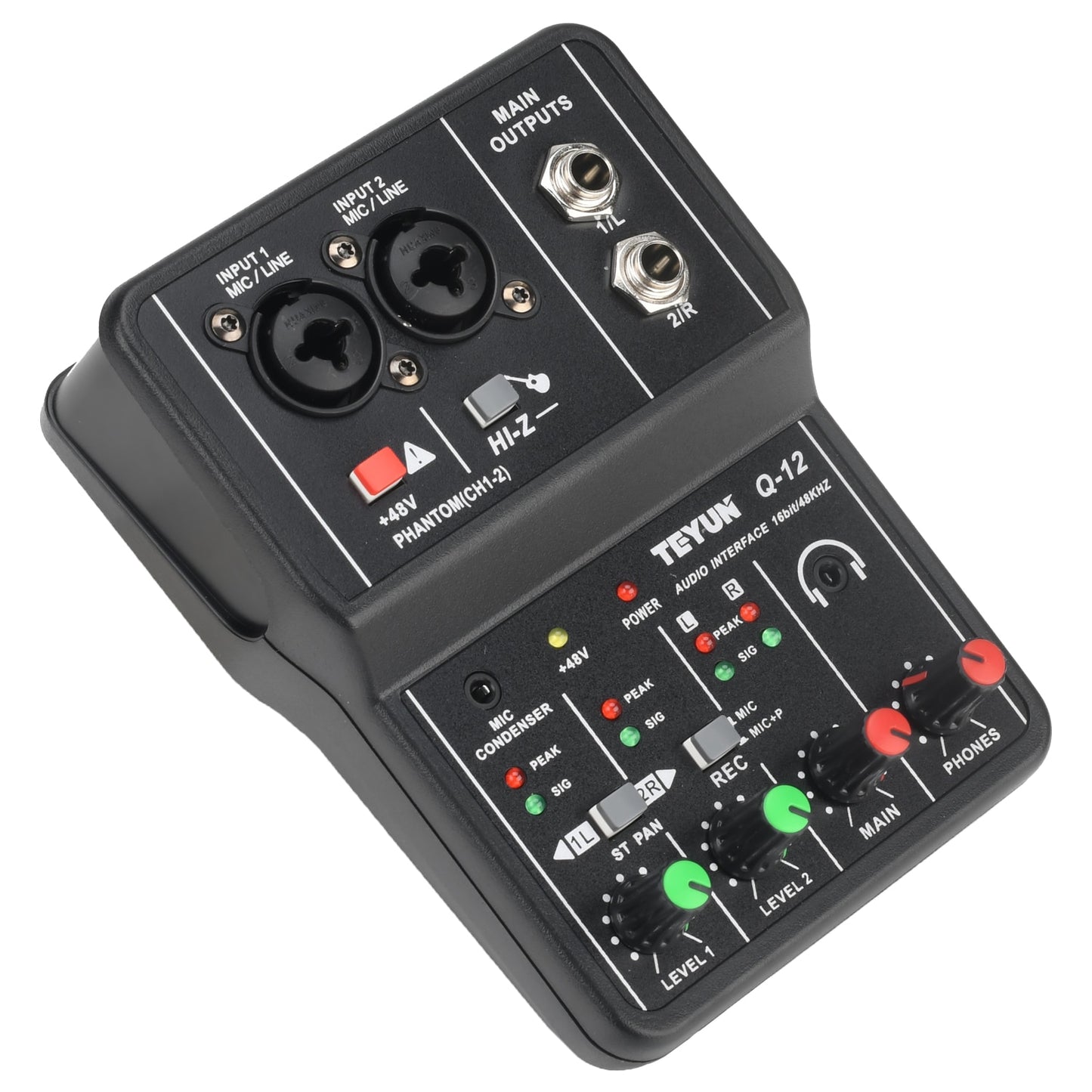 Universal Professional Audio Interface Sound Card Computer Electric Guitar Studio Singing Q12 Audio Equipment