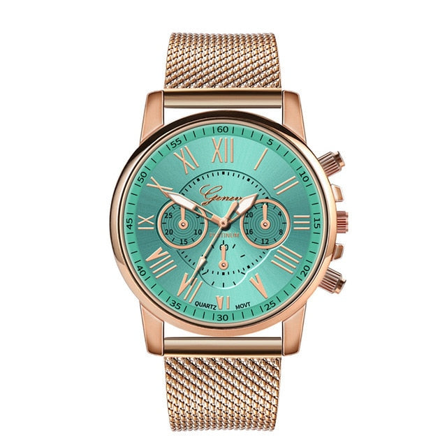 Business Women&#39;s Watches Fashion Geneva Brand Roman Numeral Simple Clock Kol Saati Montre Femme Relogio Feminino Reloj Mujer