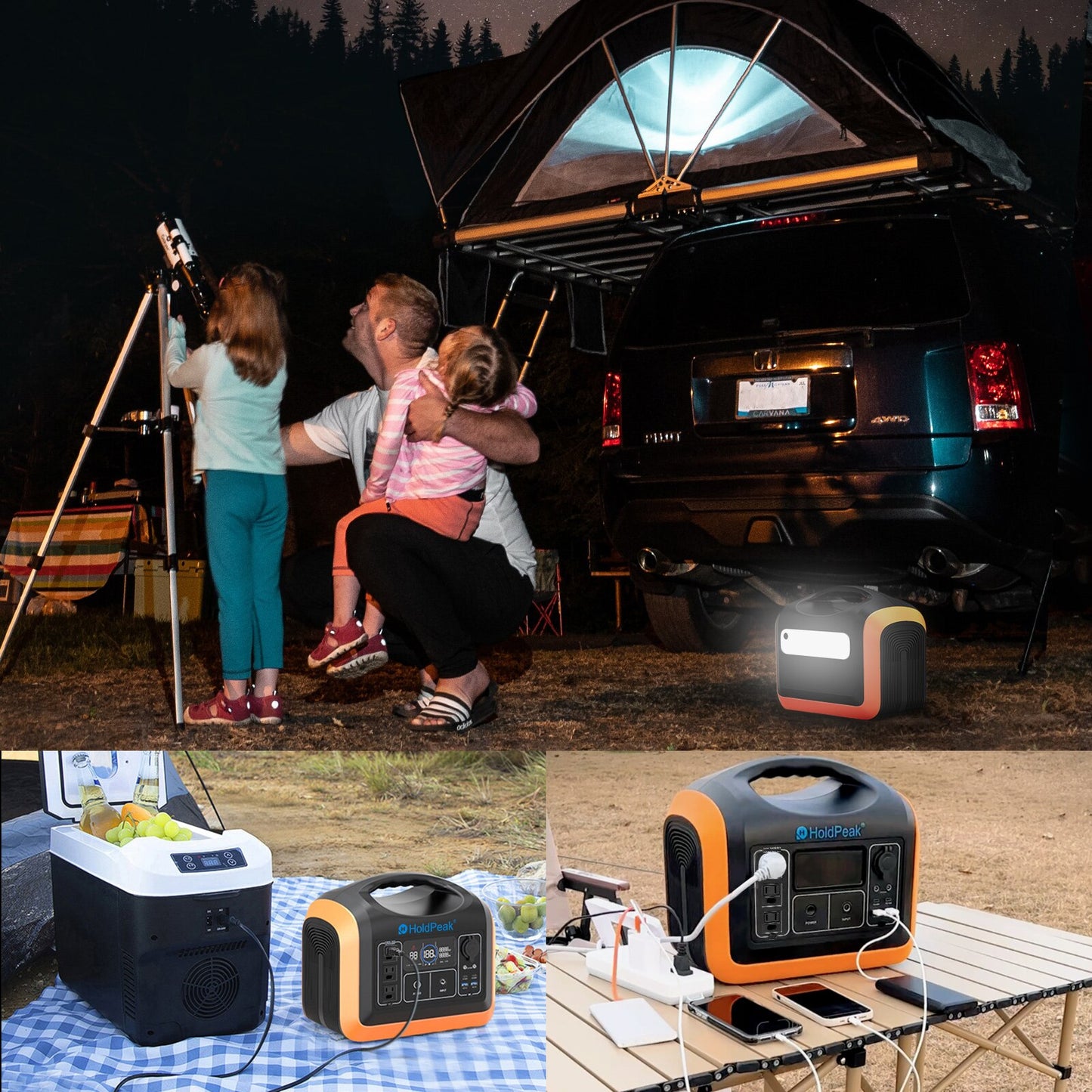 1200W Solar Generator Portable Battery Backup 110V AC Outlet ,LED Quick Charge Powerbank for Home Camping Outdoors Travel