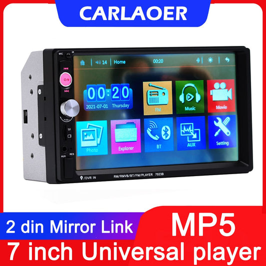CARLAOER 2 din Car Radio 7" HD Autoradio Multimedia Player 2DIN Touch Screen Auto audio Car Stereo MP5 Bluetooth USB FM Camera
