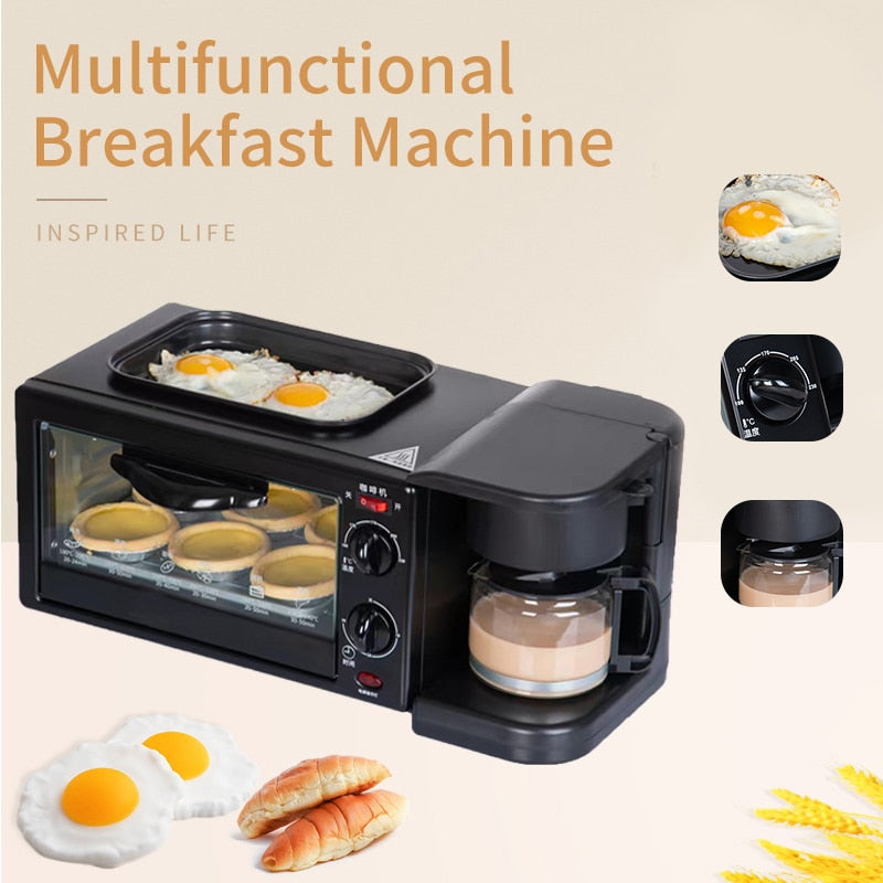 TABELL 3 in 1 Breakfast Machine Bread Maker Toaster Electric Mini Oven Hot Dog Machine Kitchen Cooking Roti Maker Household