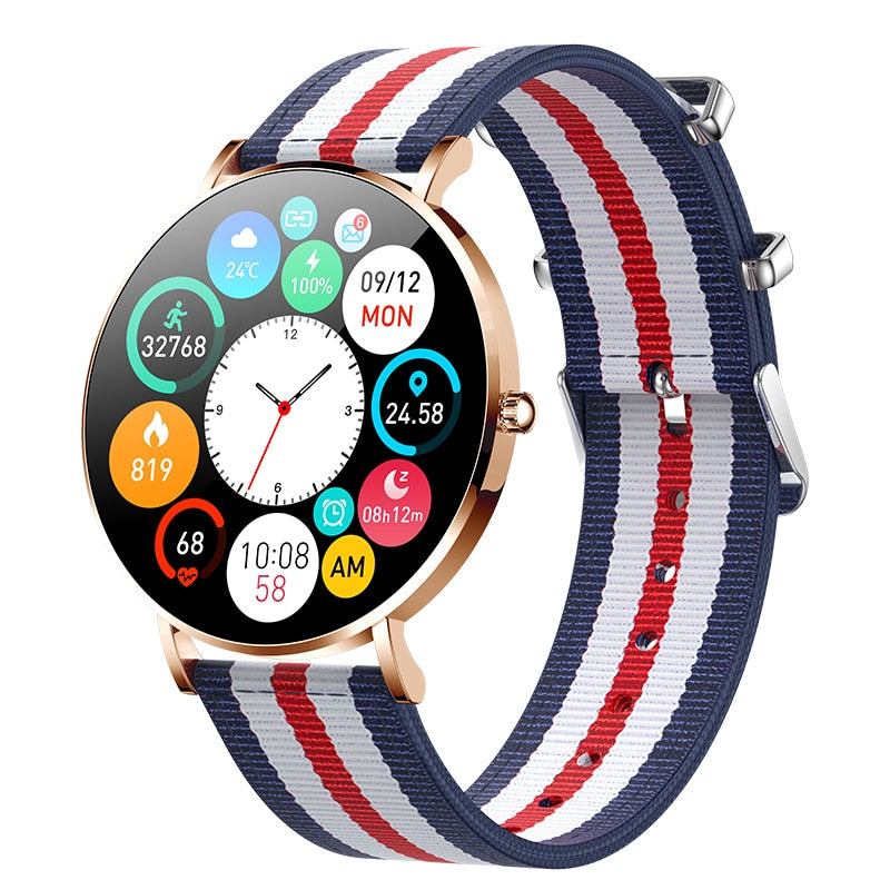 2022 New Ultra Thin Smart Watch Women 1.36&quot; AMOLED 360*360 HD Pixel Display Always Show Time Call Reminder Smartwatch Ladies+Box