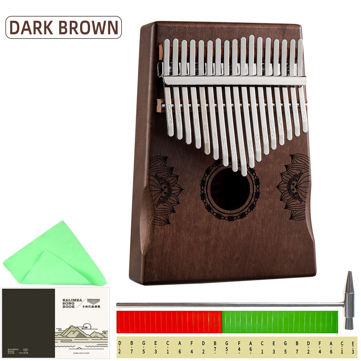 21 Key Kalimba 17 Keys Thumb Piano Calimba Mahogany Protable Keyboard Musical Instruments With Learning Book Accessories Gifts