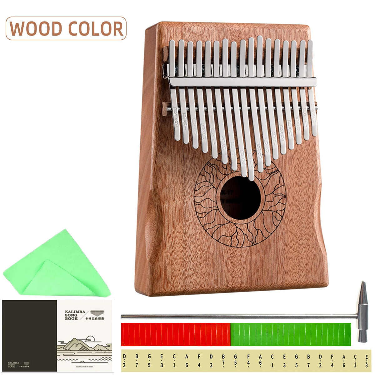 21 Key Kalimba 17 Keys Thumb Piano Calimba Mahogany Protable Keyboard Musical Instruments With Learning Book Accessories Gifts