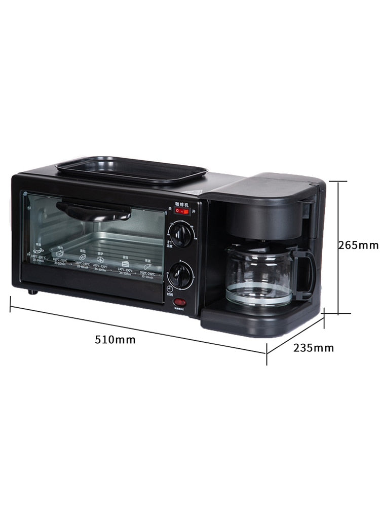 TABELL 3 in 1 Breakfast Machine Bread Maker Toaster Electric Mini Oven Hot Dog Machine Kitchen Cooking Roti Maker Household