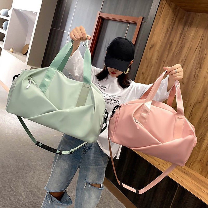 Women Sports Gym Bag Travel Dry Wet Bag Handbag Multifunction Swimming Shoulder Messenger Weekend Fitness Training Bag X393+A