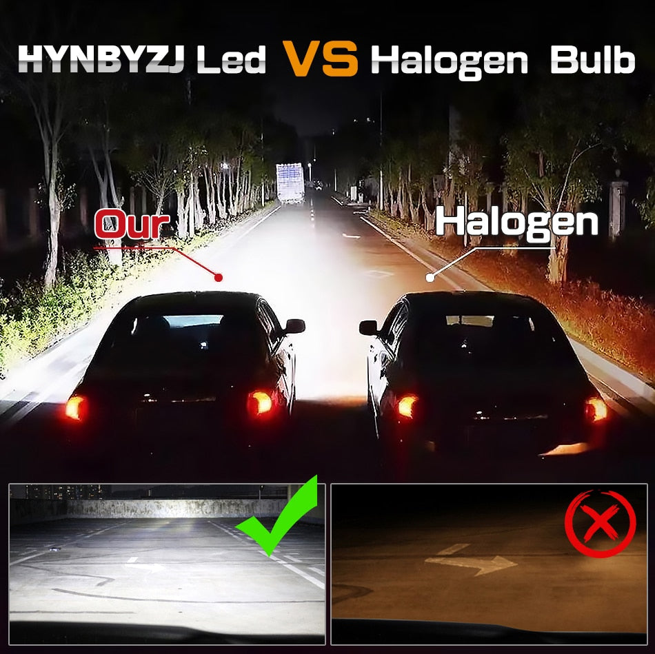 HYNBYZJ 50000LM H7 H4 H11 LED Headlight 320W High Power H1 H8 H9 HB4 HB3 9005 9006 9012 Turbo Lamp 6000K White Car Light