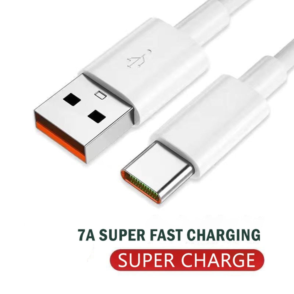 7A 100W USB Type C Super-Fast Charge Cable for Huawei P40 P30 Fast Charing Data Cord for Xiaomi Mi 12 Pro Oneplus Realme POCO
