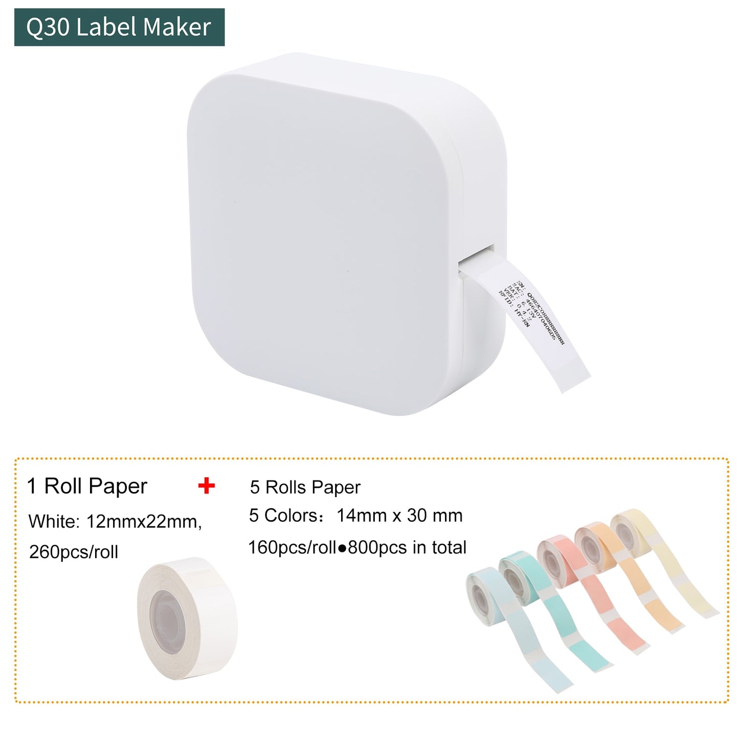Portable Q30 Label Maker Machine Mini Pocket Thermal Label Printer BT Connect Sticker Labeling Machine iOS Android