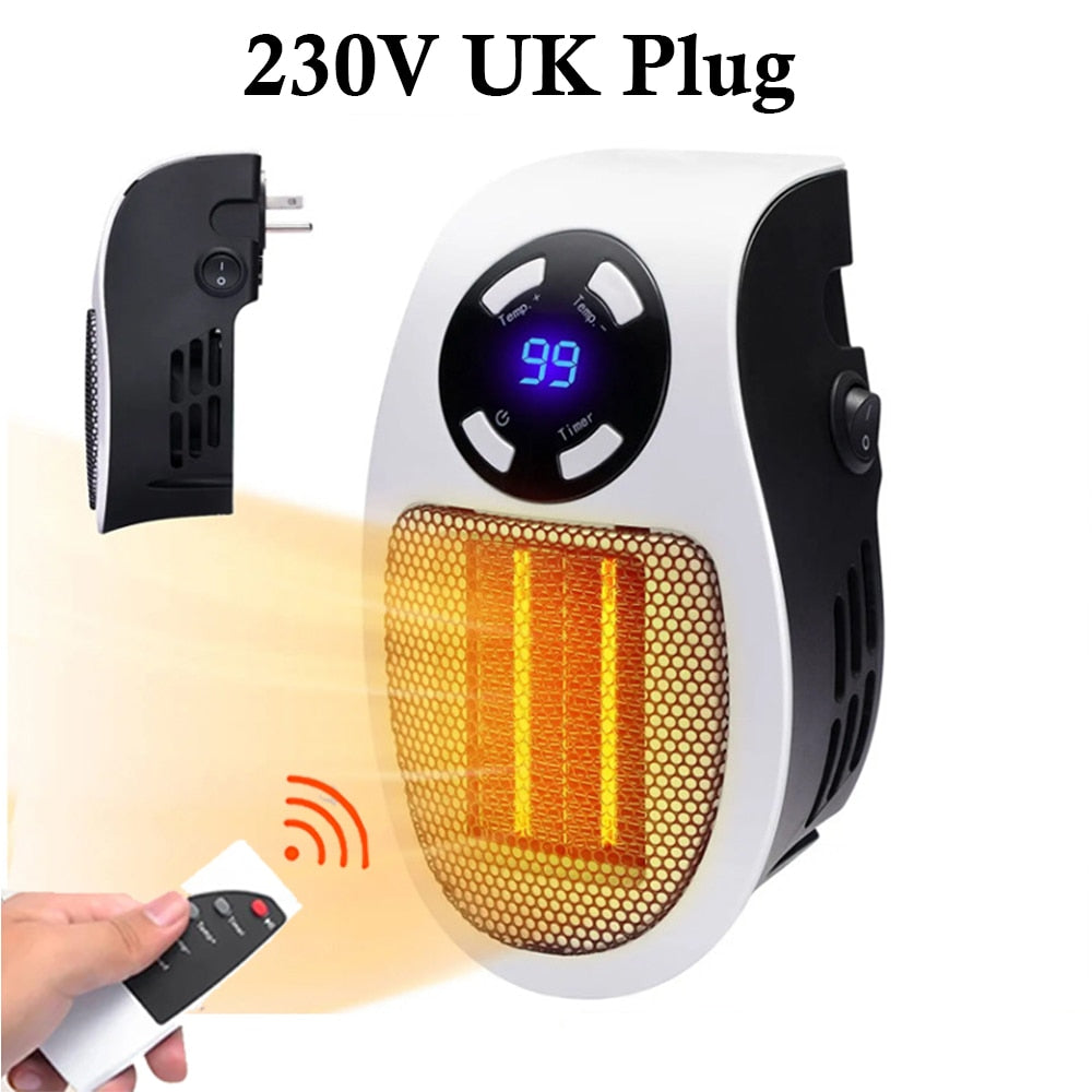 500W Electric Heater For Home Portable Plug In Wall Room Heating Stove Mini Household Office Radiator With Remote Control Warmer