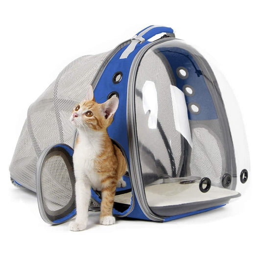 Pet Supplies Cat Space Capsule Backpack Carrier Ventilate Transparent Outdoor Traveling Hiking Carrying Expandable Rucksack