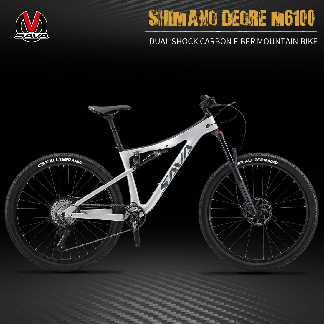 SAVA Denon 6.0 dual shock mountain bike 27.5 inch carbon fiber mountain bike 12 speed full suspension with m6100
