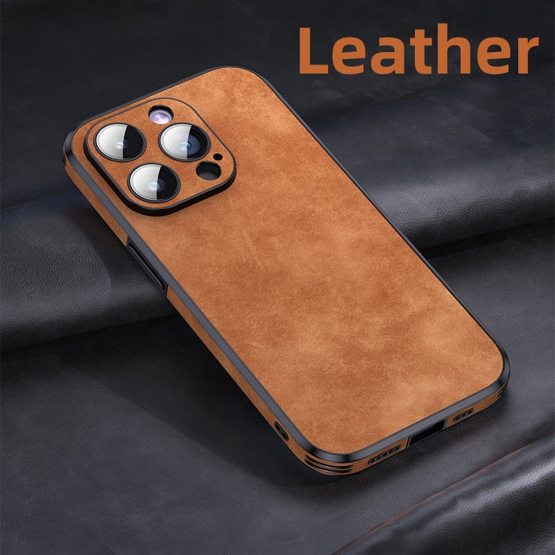 Luxury Full Protection Silicone Bumper Shockproof Business Leather Phone Case For iPhone 14 13 12 11 Pro Max Plus Cover Funda