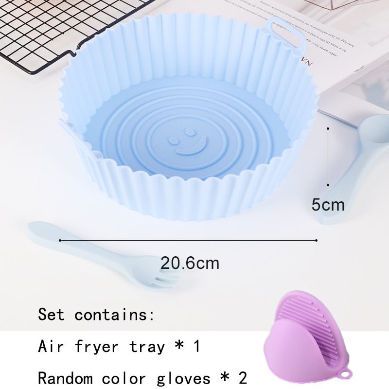 Air Fryer Tray Silicone Baking Pan Non-stick Oleophobic Cake Bread Toast Mousse Muffin Mold Oven Wings & Chips Tray Bakeware