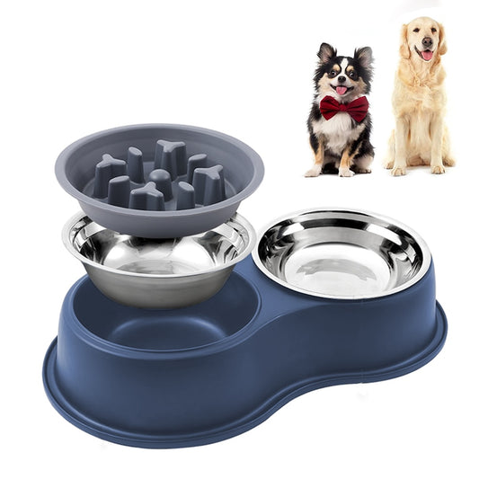 Double Dog Bowl Non-Slip Pet show food Bowl Stainless Steel Water Food Feeder for Dogs Pet Feeding Drinking Bowls Dog supplies