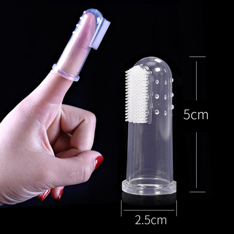 Dog Toothbrush For Pet Tooth Cleaning Tool Soft Pet Finger Toothbrush Dog Brush Bad Breath Tartar Teeth Care Silicagel Supplies