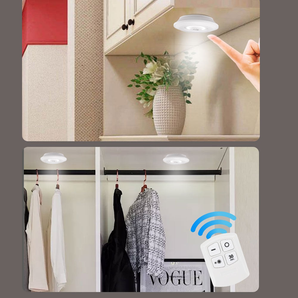 Smart Wireless Remote Control Night Light Decorative Kitchen Closet Staircase Aisle Bathroom Lighting Mini LED Lights