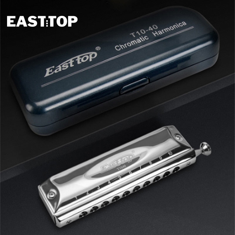 EASTTOP T10-40 10 Hole 40 Tone New Design Harmonica Musical Instruments Fashional Chromatic Harmonica