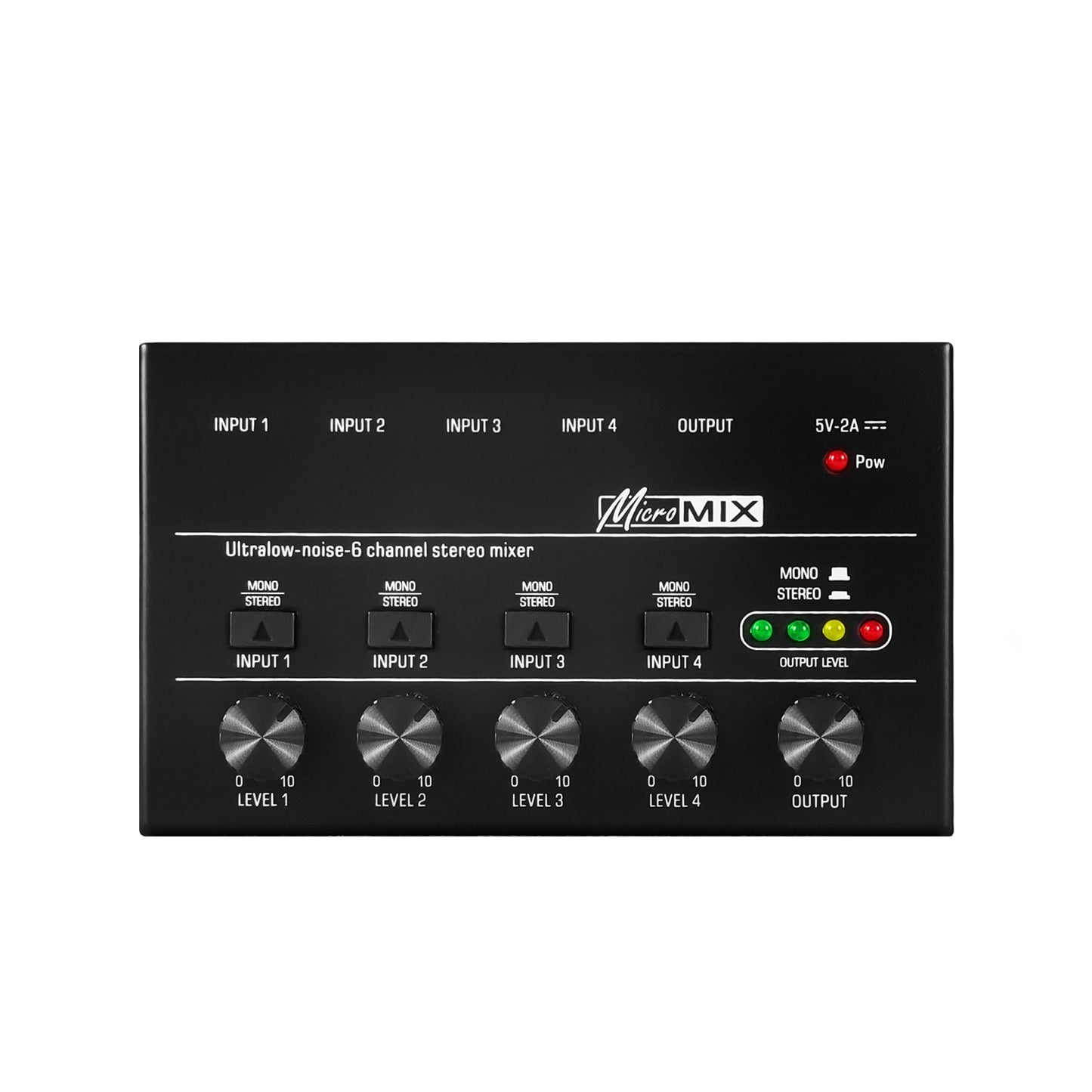4 Channels Audio Mixer Portable Ultra Low-Noise Line Mixer Mini Stereo Mixer Audio USB Powered Mixer for Electronic Instruments