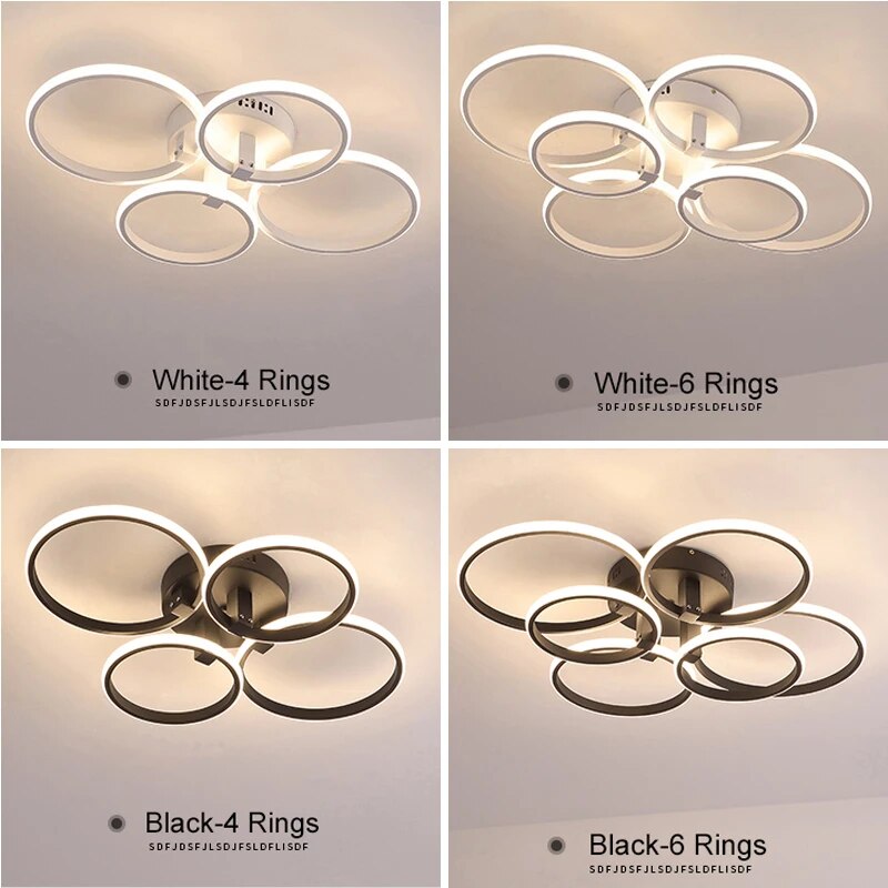 Modern Led Chandelier For Living room Bedroom Kitchen Art Decoration Home Ceiling Chandelier Lighting Fixture Black&amp;White Lamp