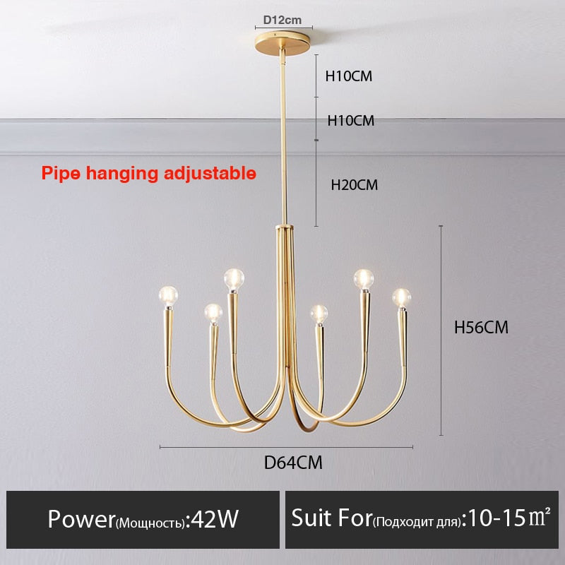 2022 new style living room lamps light luxury American retro bedroom art designer creative personality dining room chandelier