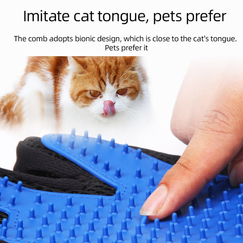 EW Silicone Pet Gloves Cat Dog Hair Remover Cat Supplies Comb Hair Removal Brush True Rubber Hair Sticking Device