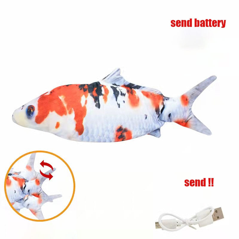 Cat Toys Electric Fish With USB Charging Built-In Lithium Battery Simulation Realistic Pet Molar Interactive Toys Pet Supplies