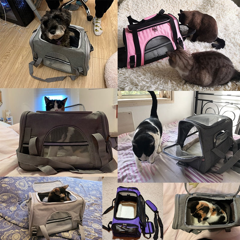 Pet Bag Cat Carrier Bag Cats Handbag Pet Shoulder Sling Bag Cat Bags Breathable Outgoing Travel Kitten Puppy Carrier Supplies