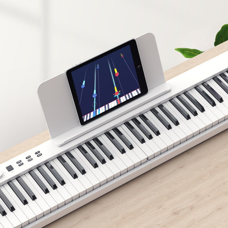 88Keys Foldable Electronic Piano Multifunctional Portable Digital Piano 128 Rhymes for Student Musical Instrument