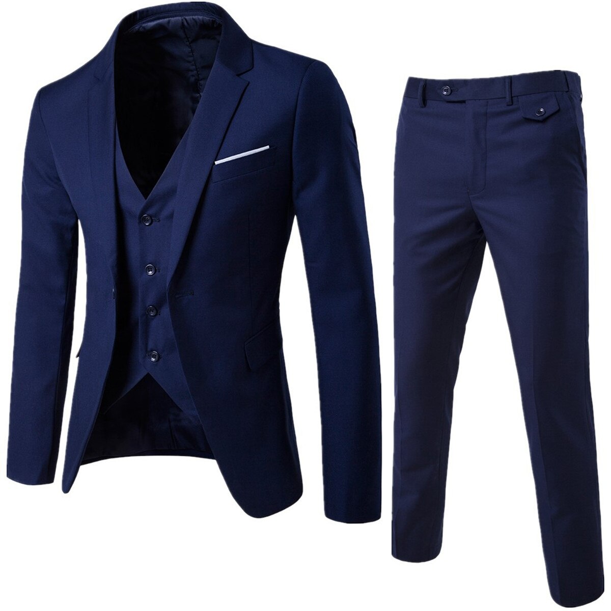 3 Pieces Black Elegant Suits+Pants Brand Slim Fit Single Button Party Formal Business Dress Suit Terno Wedding Suits for Men