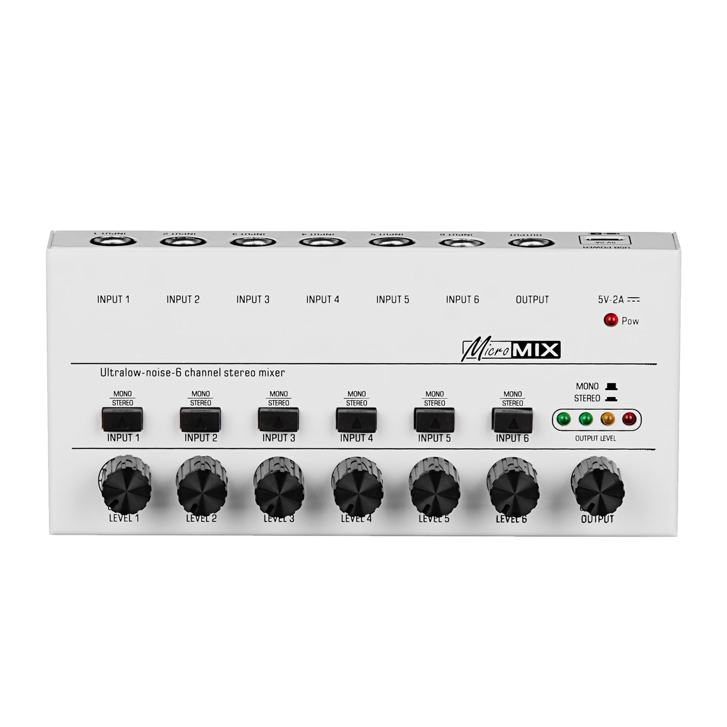 4 6 Channels Stereo Mixer Ultra Low-Noise Sound Mixer Microphone Mixer Audio Mixer Line Mixer USB Powered Mixer for Studio New