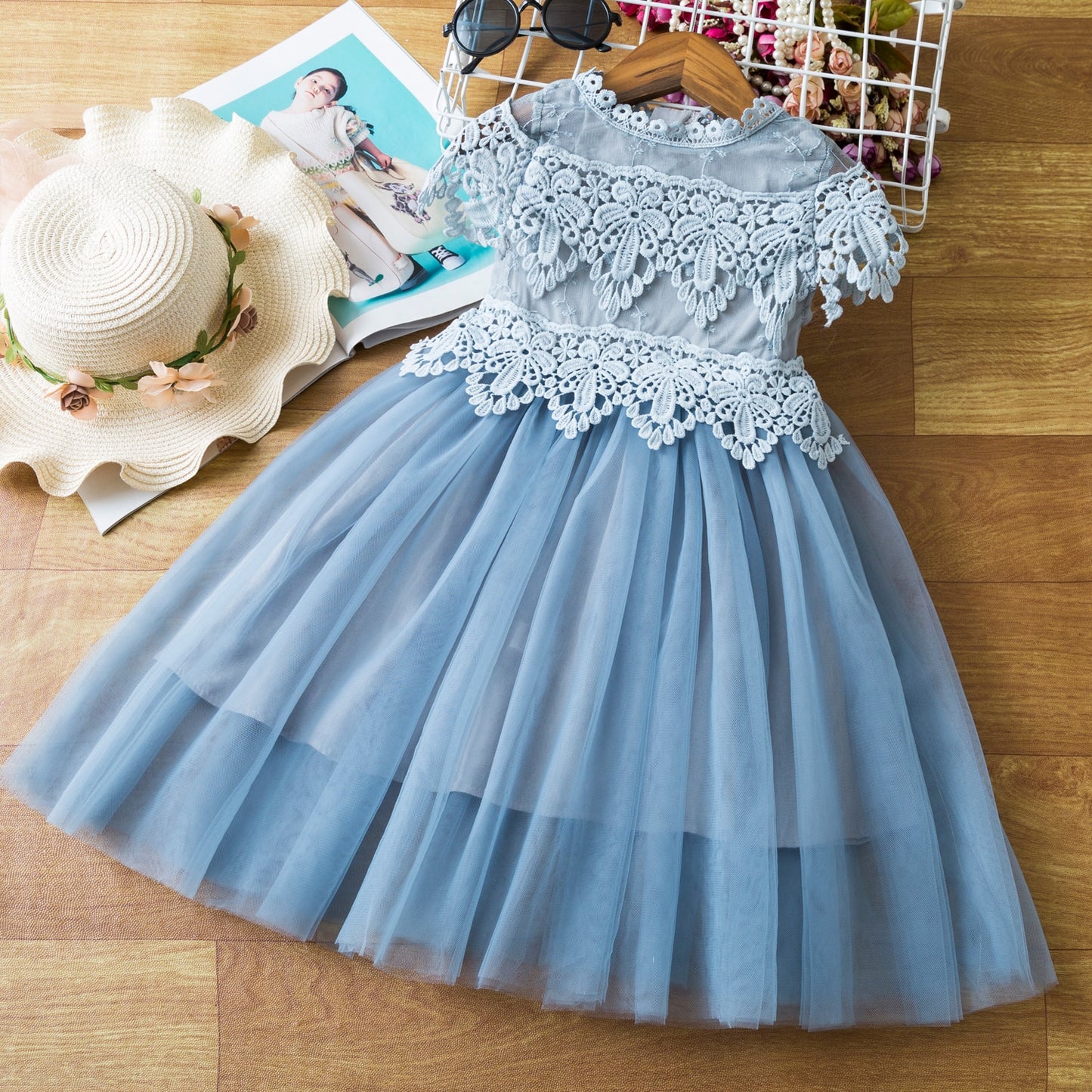 Spring Sequins Dress Kids Clothes Girls Elegant Formal Ball Gown For Girls Child Party Prom Dress Tulle Tutu Princess Dress 3-8Y