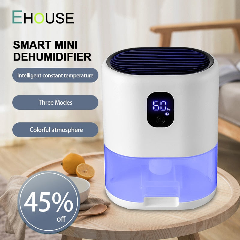 Smart Dehumidifier 42W Household Moisture Absorber Portable Wardrobe Mute Dehumidifier Air Dryer Home Appliance With Sleep Mode