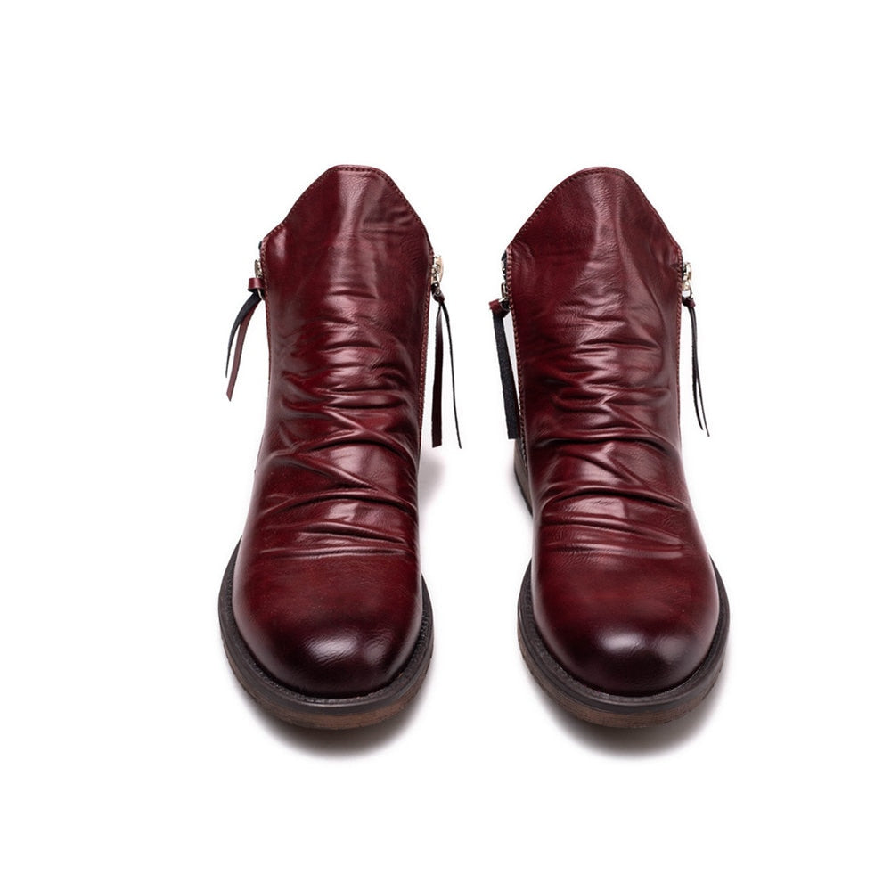 2022 Boots for Men Comfortable Retro Ankle Boots Non-Slip Leather Men&#39;s Shoes Cowboy Boots Mens Shoes Sneakers