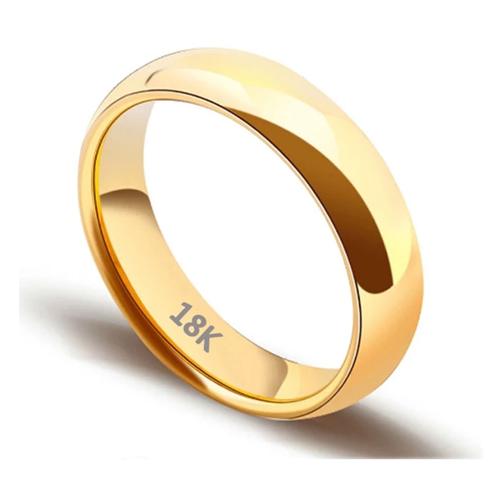 🌹 Gold Plated Ring 18K Gold Color Fashion Women Anillos Mujer Exclusive Couple Wedding Ring Bague Femme Acier Inoxydable Bague