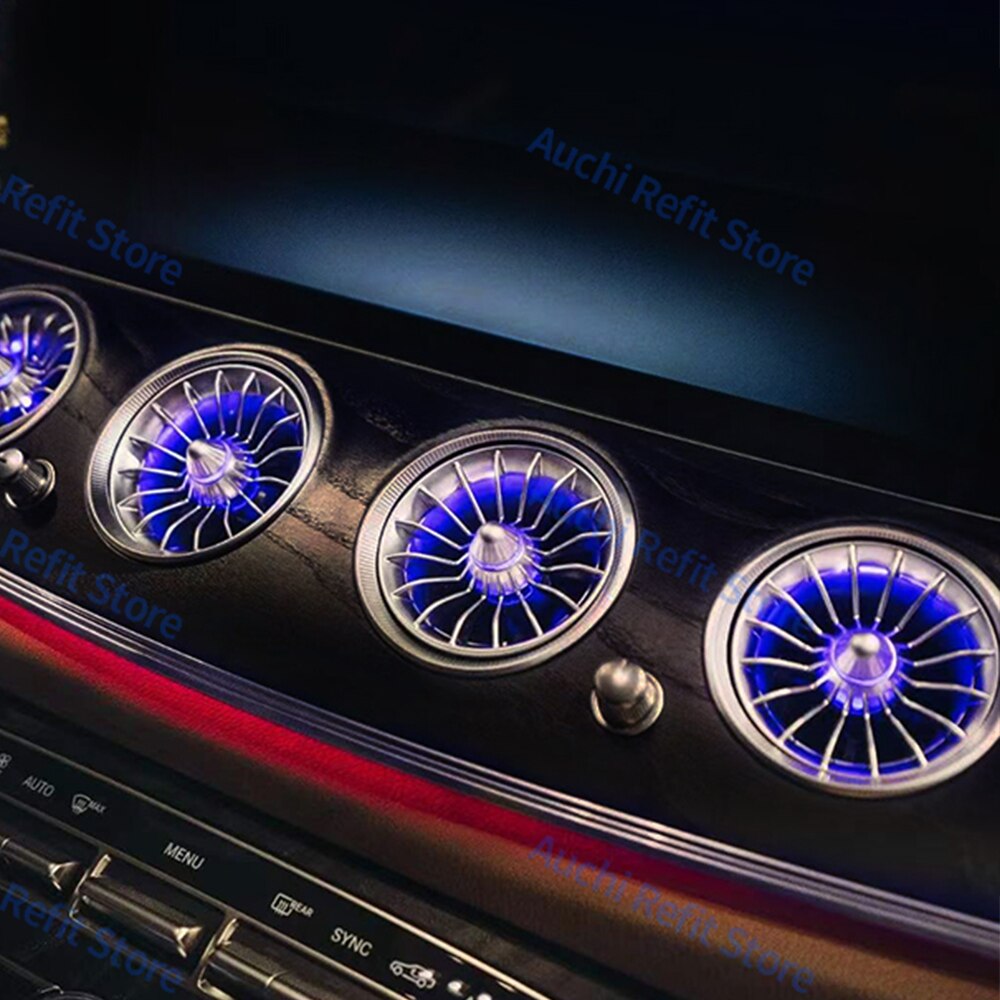 2022 New 64 Colors LED Air Vents Ambient Light For E-Class W213 W238 E-Coupe AMG E43 E63 Turbo Shape Nozzle Exhaust Vent Refit