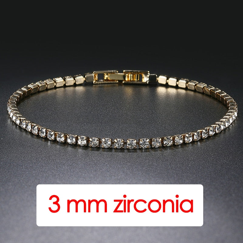 Hiphop Tennis Bracelet Homme Iced Out 3/4/5mm Cubic Zirconia Mens Crystal Chain on The Hand Hip-hop Streetwear Jewelry Male H086