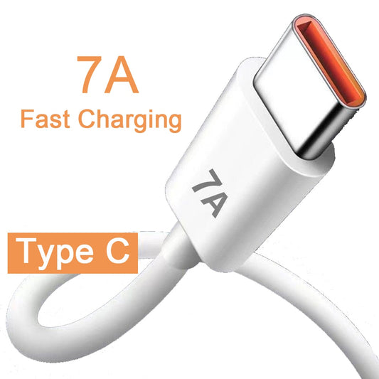 7A 100W USB Type C Super-Fast Charge Cable for Huawei P40 P30 Fast Charing Data Cord for Xiaomi Mi 12 Pro Oneplus Realme POCO